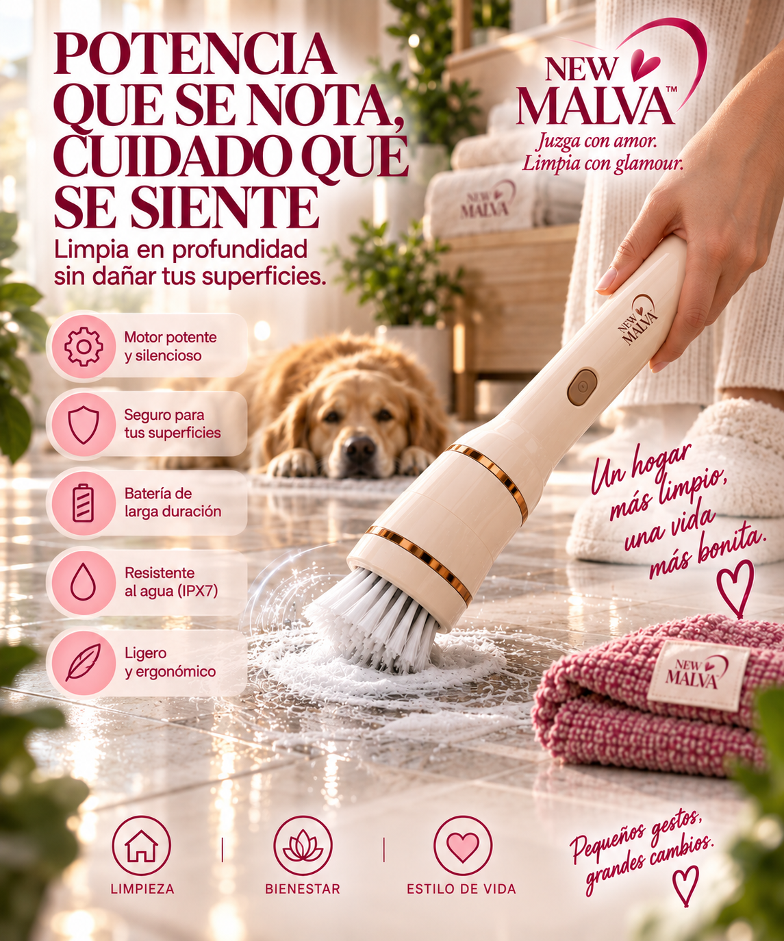 NEW MALVA™ — Cepillo Eléctrico de Limpieza
