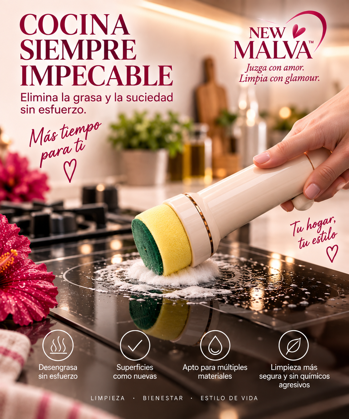 NEW MALVA™ — Cepillo Eléctrico de Limpieza