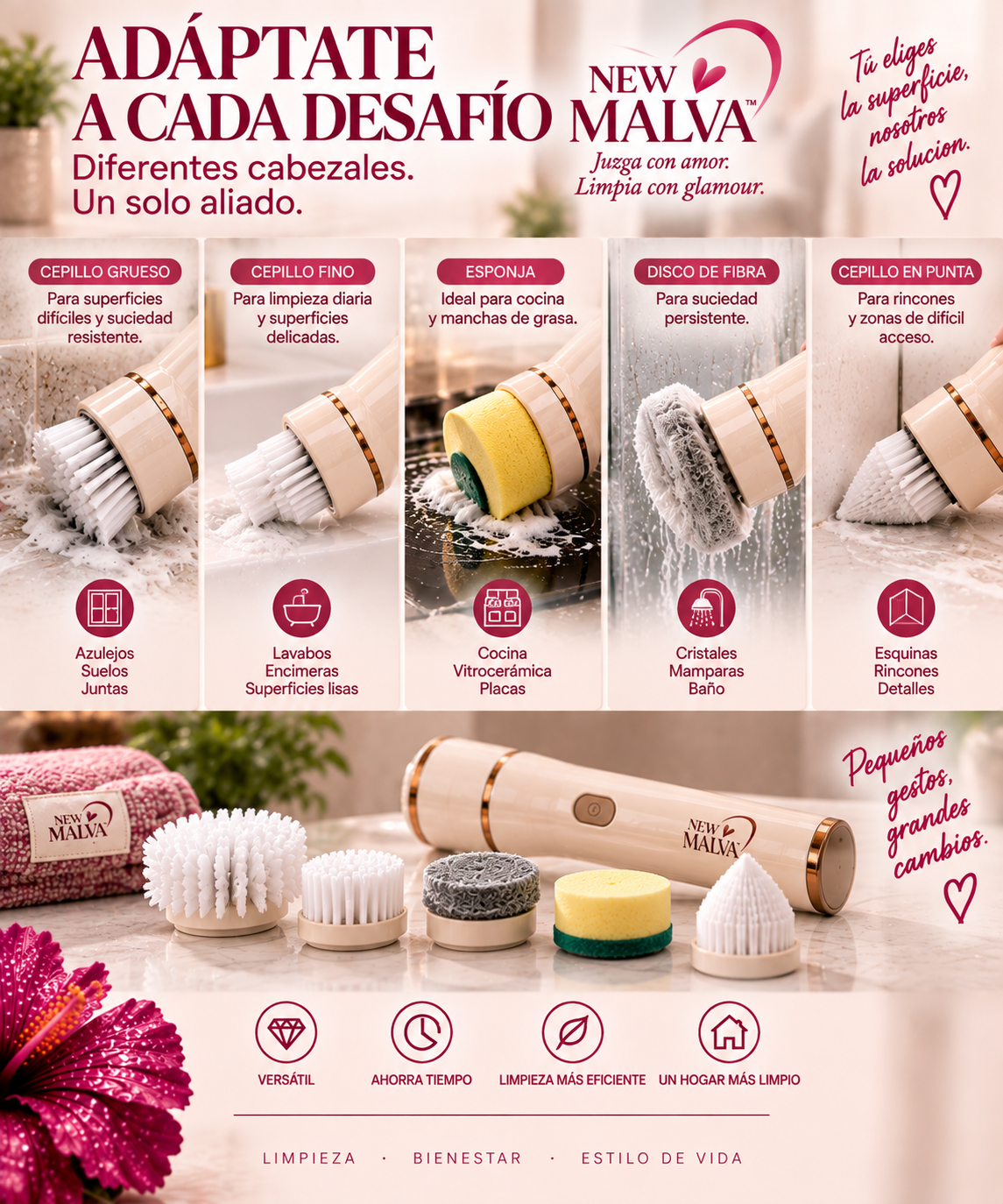 NEW MALVA™ — Cepillo Eléctrico de Limpieza
